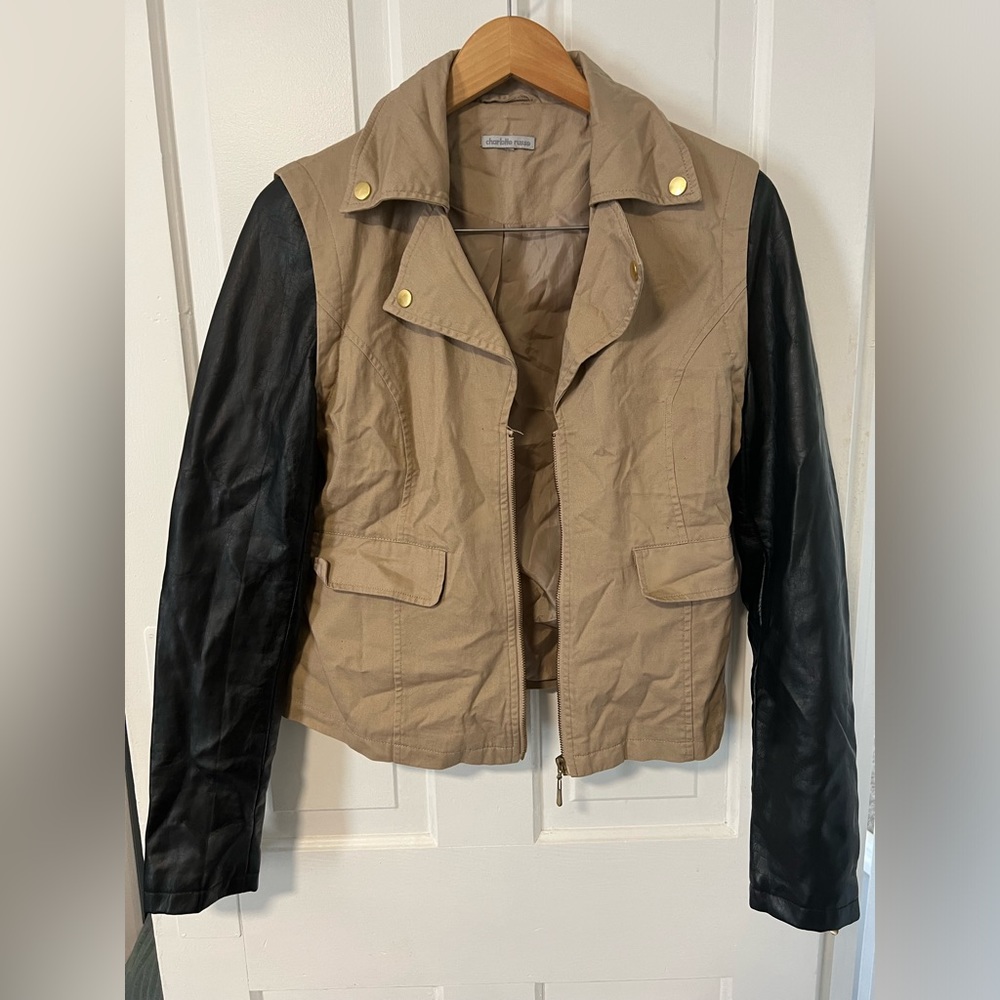 Utility Faux Leather Light Jacket